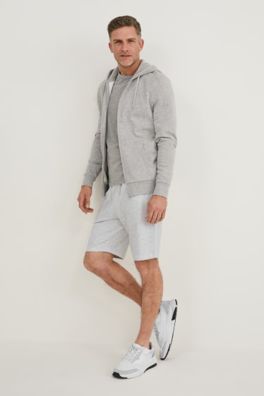 Herren - Sweatshorts  - weiss-melange