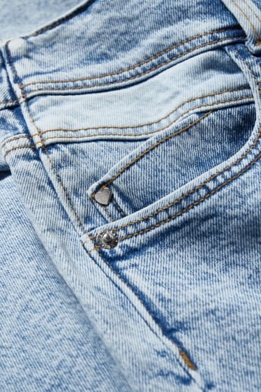 Damen - Capri Jeans - High Waist - helljeansblau