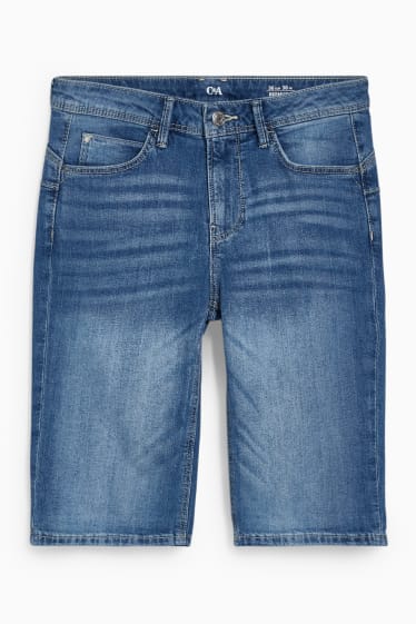 Damen - Jeans-Bermudas - Mid Waist - Push-up-Effekt - jeans-hellblau