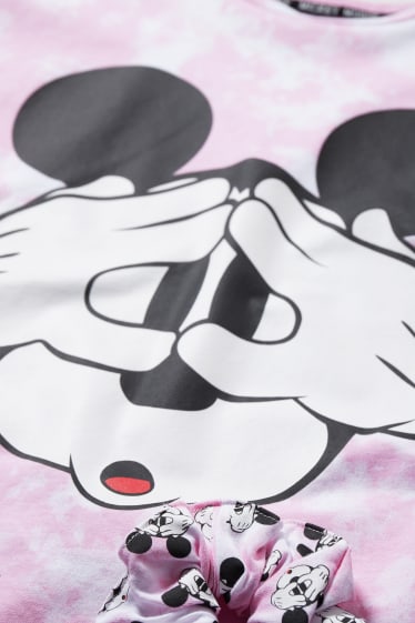 Enfants - Mickey Mouse - ensemble - T-shirt et chouchou - 2 pièces - rose