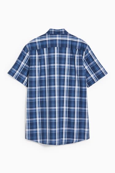 Men - Business shirt - regular fit - button-down collar - easy-iron - dark blue