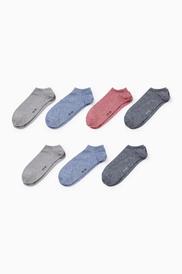 Men - Multipack of 7 - trainer socks - LYCRA® - dark blue