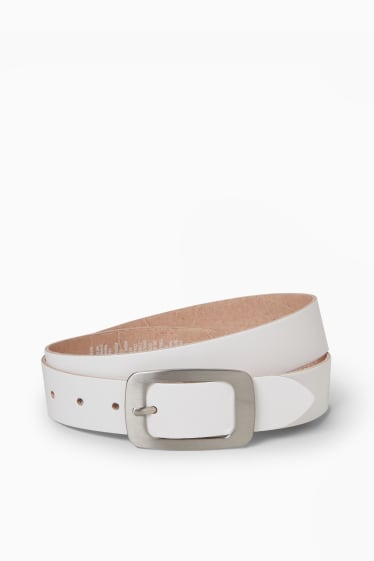 Dames - Leren riem - wit