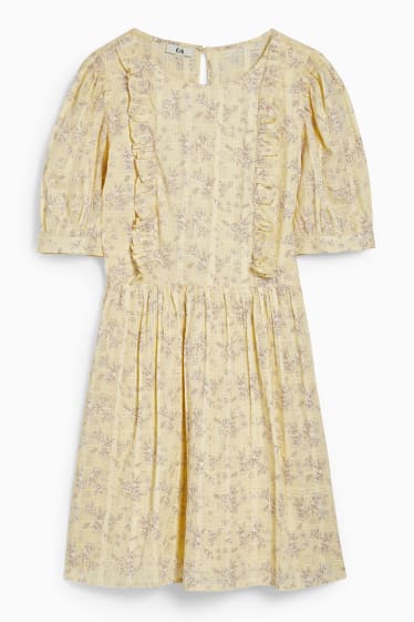 Dámské - Šaty fit & flare - s květinovým vzorem - žlutá
