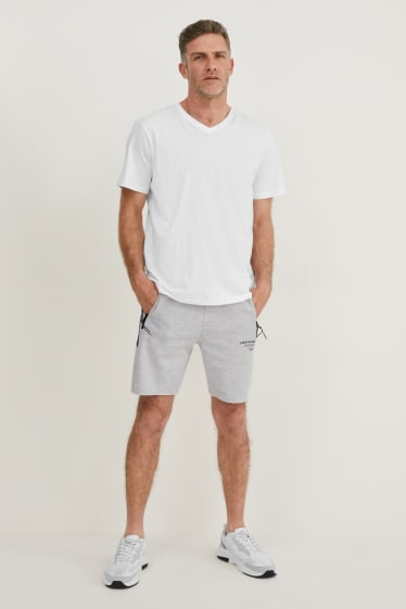 Uomo - Shorts in felpa - grigio chiaro melange