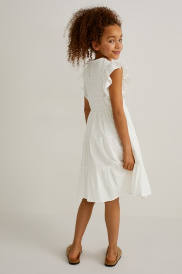 Dětské - Šaty - s třpytivým efektem - krémově bílá