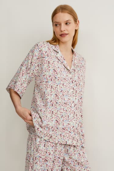 Women - Pyjama top - floral - white