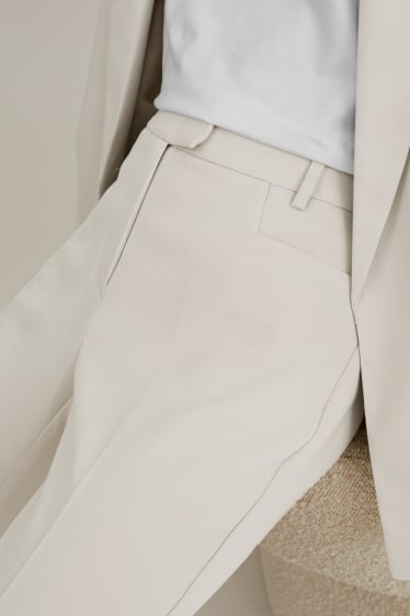 Dámské - Business kalhoty - classic slim fit - perlová