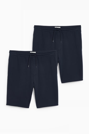 Men - Multipack of 2 - sweat shorts - dark blue