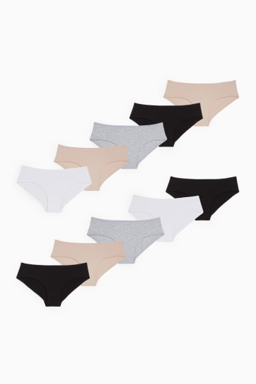 Femmes - Lot de 10 - shortys - blanc