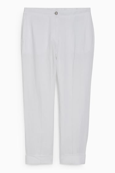 Femmes - Pantalon de lin - straight fit - blanc