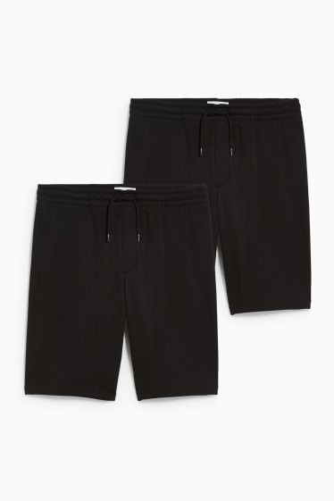 Uomo - Confezione da 2 - shorts in felpa - nero