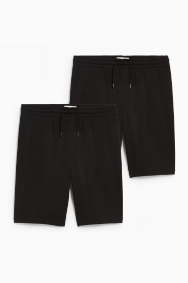 Herren - Multipack 2er - Sweatshorts - schwarz