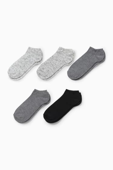 Kinder - Multipack 5er - Sneakersocken - hellgrau-melange