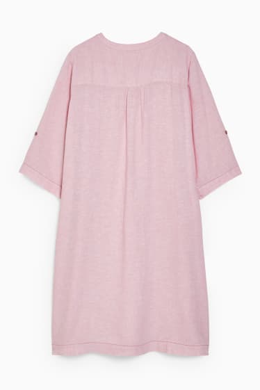 Donna - Vestito - misto lino - rosa