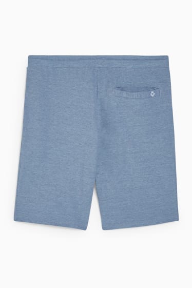 Pánské - Teplákové šortky - Flex - LYCRA® - modrá-žíhaná