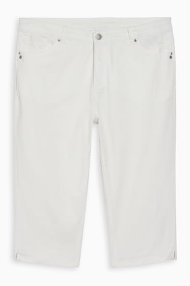 Damen - Capri Jeans - Mid Waist - weiß