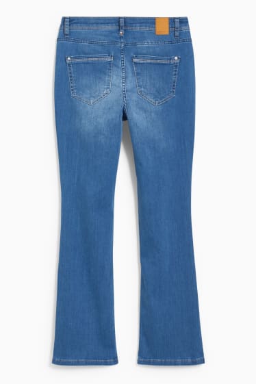 Damen - Flared Jeans - Mid Waist - jeansblau