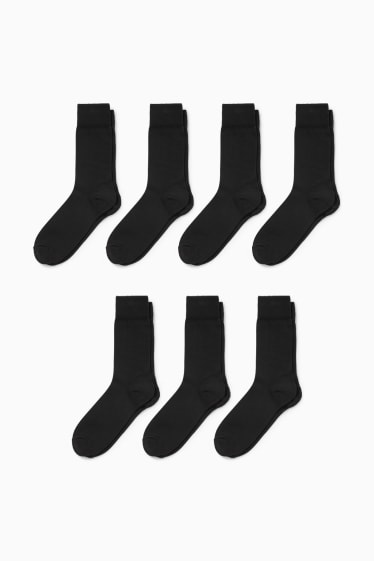 Heren - Set van 7 paar - sokken - zwart