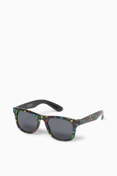 Bambini - Dinosauri - set - occhiali da sole e custodia - 2 pezzi - nero