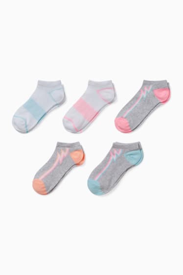 Children - Multipack of 5 - trainer socks - light gray-melange