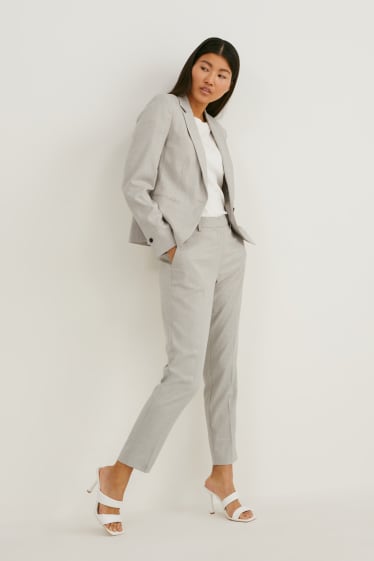 Women - Business trousers - slim fit - light gray-melange