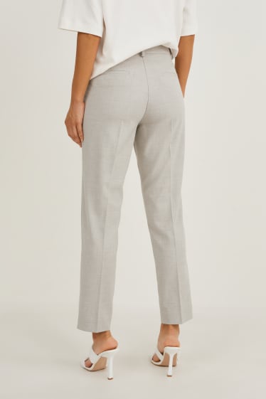 Women - Business trousers - slim fit - light gray-melange