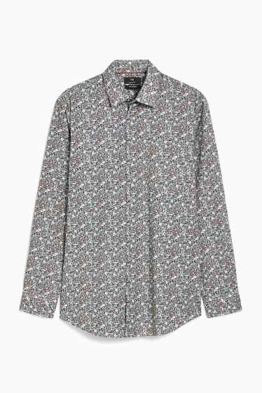Men - Business shirt - regular fit - kent collar - brown