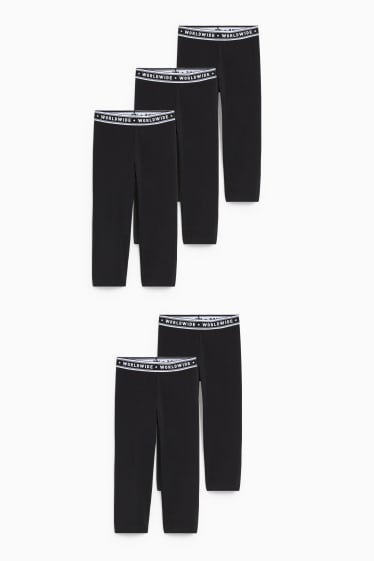 Enfants - Lot de 5 - leggings - noir