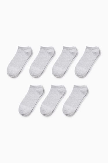 Hombre - Pack de 7 - calcetines tobilleros - LYCRA® - gris claro jaspeado
