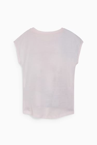 Nena - Conjunt - samarreta de màniga curta i lligacues - 2 peces - efecte brillant - rosa