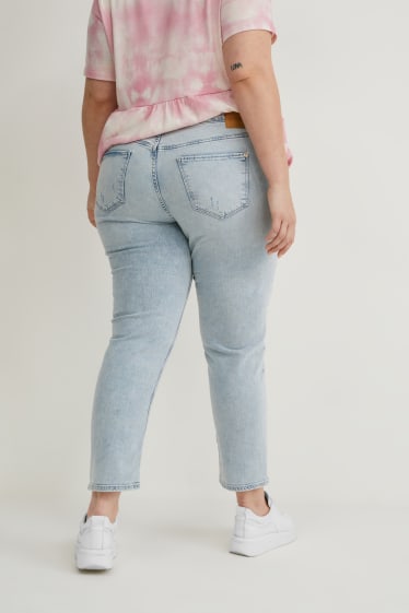 Femei - Premium boyfriend jeans - talie foarte înaltă - denim-albastru deschis