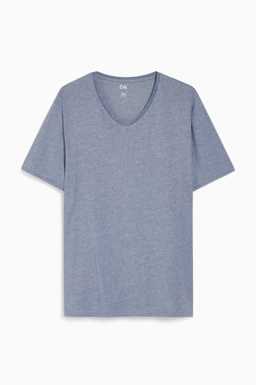 Heren - T-shirt - Flex - LYCRA® - gestreept - blauw