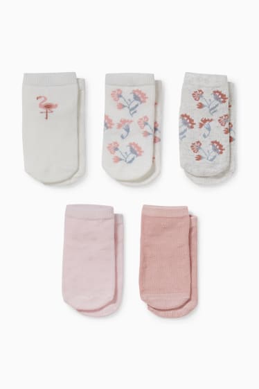 Bébés - Lot de 5 paires - chaussettes pour bébé - rose
