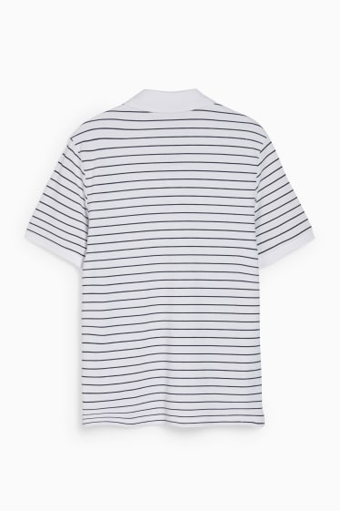 Men - Polo shirt - striped - white