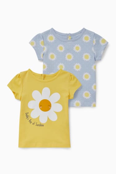 Babies - Multipack of 2 - baby short sleeve T-shirt - light yellow