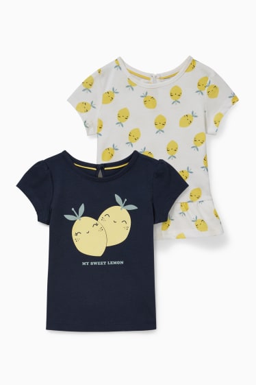 Bebés - Pack de 2 - camisetas de manga corta para bebé - azul oscuro