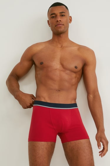 Heren - Set van 3 - trunks - rood / blauw