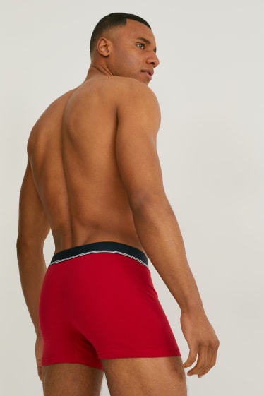 Heren - Set van 3 - trunks - rood / blauw