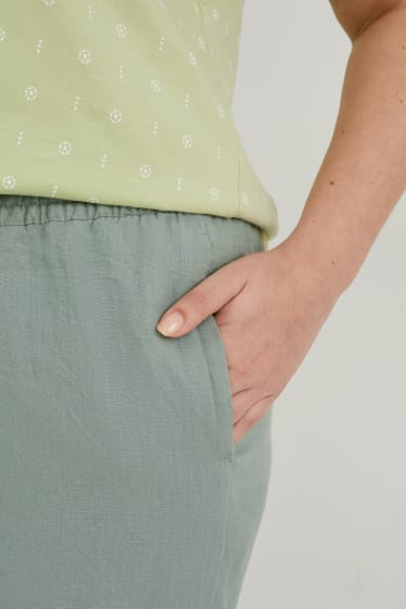 Women - Linen culottes - mint green