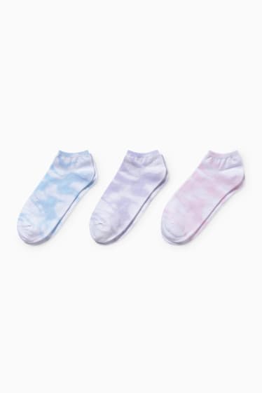 Kinderen: meisjes - Set van 3 paar - sneakersokken - roze