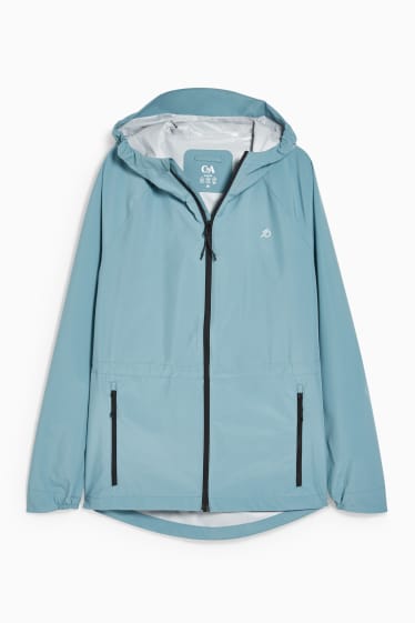 Women - Outdoor jacket with hood - hiking - turquoise