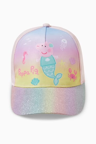 Bambini - Peppa Pig - cappellino da baseball - effetto brillante - rosa