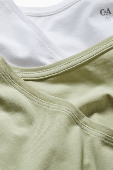 Femmes - Lot de 2 - T-shirt basique - vert menthe