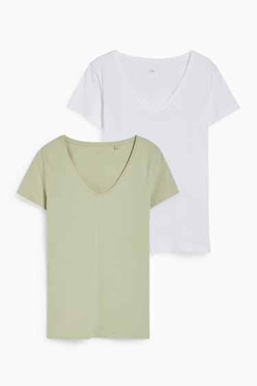 Mujer - Pack de 2 - camisetas básicas - verde menta