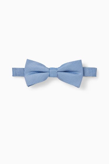 Men - Silk bow tie - light blue