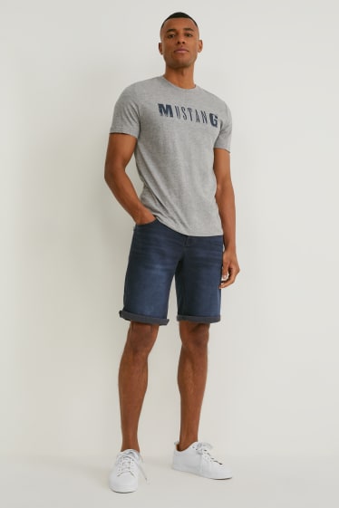 Men - MUSTANG - denim shorts - midwaist - Chicago - denim-dark blue