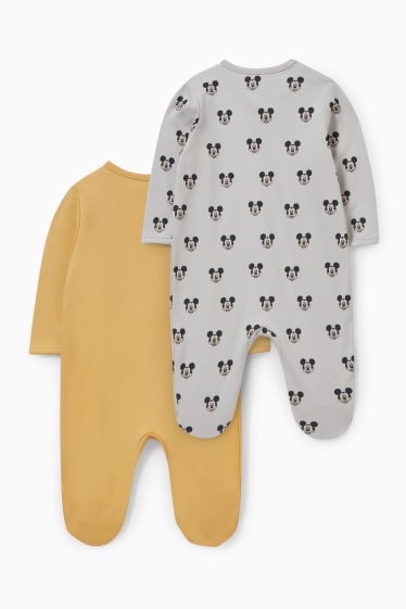 Babies - Multipack of 2 - Mickey Mouse - baby sleepsuit - yellow