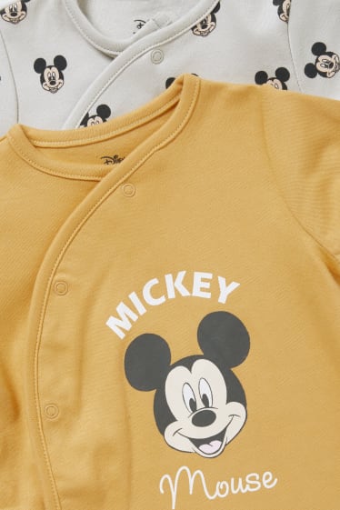 Babies - Multipack of 2 - Mickey Mouse - baby sleepsuit - yellow