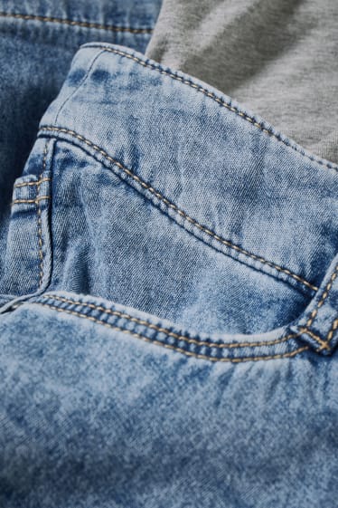 Dames - Zwangerschapsbermuda van spijkerstof - jeanslichtblauw